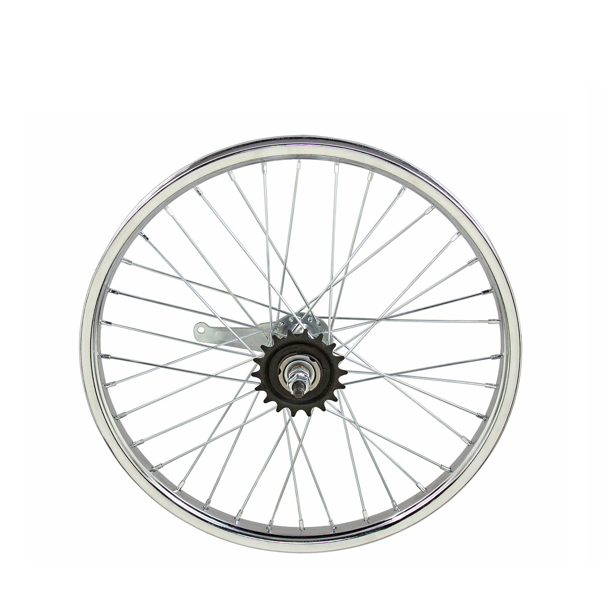 18 Inch X 32mm Steel Coaster Wheel 28 Spoke 14G Chrome...
